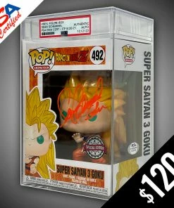 Chalice Collectibles WEB Signature Series Funko Pop! DBZ: Super Saiyan 3 Goku #492 - SIGNED By Sean Schemmel (ENCASED - PSA Certified)