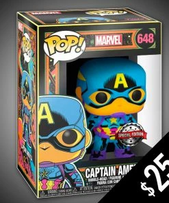 Chalice Collectibles Funko Pop! Marvel: Captain America (Black Light) #648