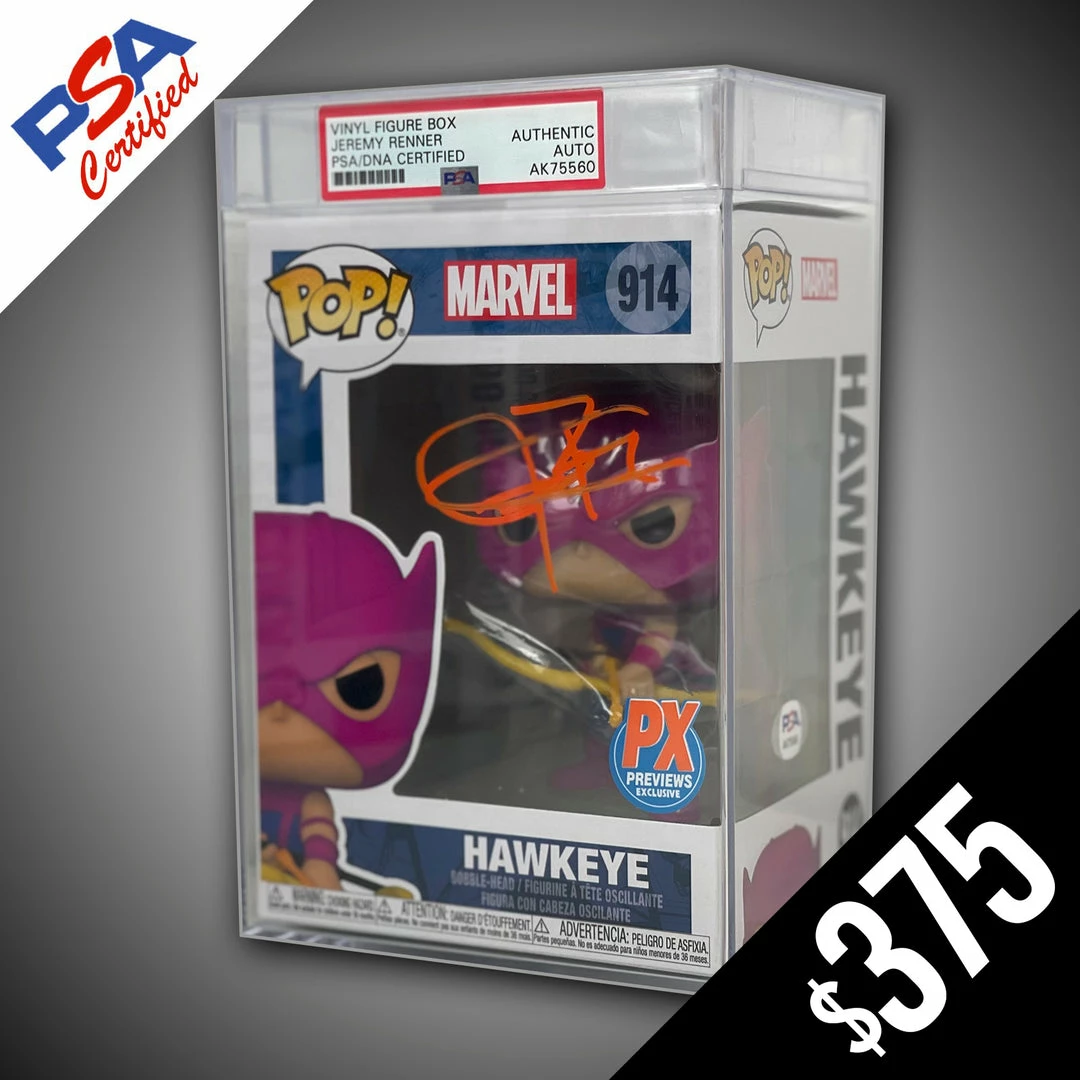 Chalice Collectibles WEB Signature Series Funko Pop! Marvel: Hawkeye #914- SIGNED By Jeremy Renner (PSA Certified) 3 Chalice Collectibles WEB Signature Series Funko Pop! Marvel: Hawkeye #914- SIGNED By Jeremy Renner (PSA Certified)