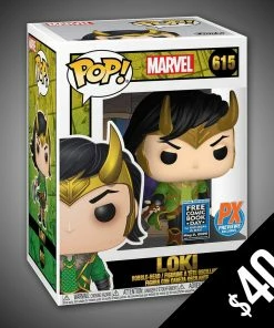 Chalice Collectibles Funko Pop! Marvel: Loki W/Mjolnir (PX Preview + FCBD Sticker) #615 Web Marvel