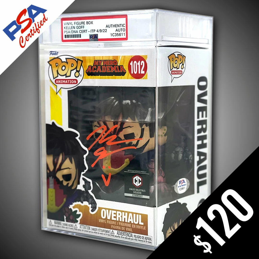 Chalice Collectibles Funko Pop! MHA: Overhaul- SIGNED By Kellen Goff (PSA Certified) Encased WEB Signature Series 3 Chalice Collectibles Funko Pop! MHA: Overhaul- SIGNED By Kellen Goff (PSA Certified) Encased WEB Signature Series