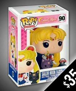 Chalice Collectibles Funko Pop! Sailor Moon: Sailor Moon W/Moon Stick & Luna #90 Web Anime